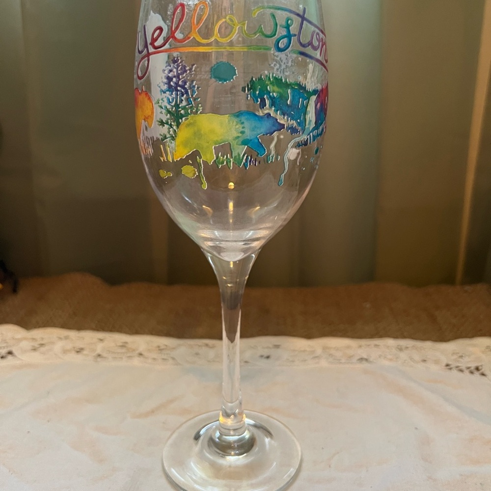 Original Yellowstone Wine Glass Excellent Condition